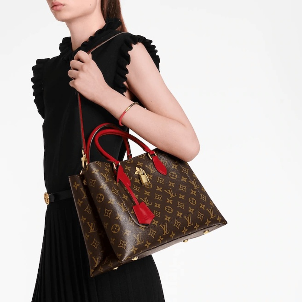 Louis Vuitton monogram flower tote cloth handbag